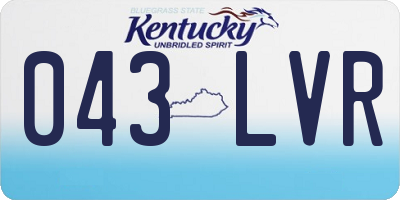 KY license plate 043LVR