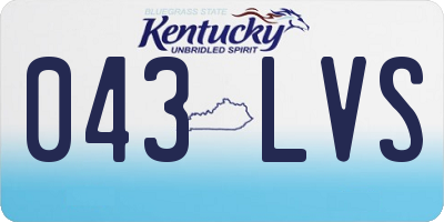 KY license plate 043LVS