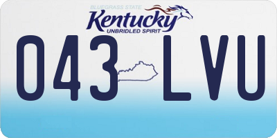 KY license plate 043LVU