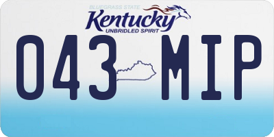 KY license plate 043MIP