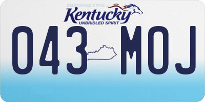KY license plate 043MOJ