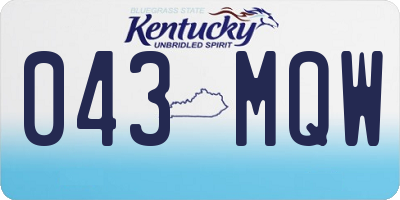 KY license plate 043MQW
