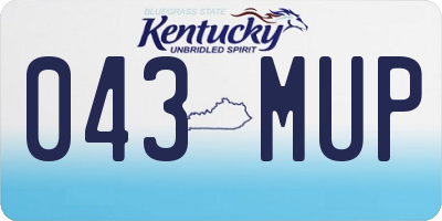 KY license plate 043MUP