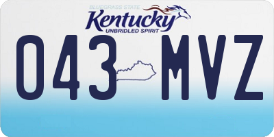 KY license plate 043MVZ
