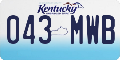 KY license plate 043MWB