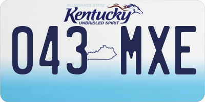 KY license plate 043MXE