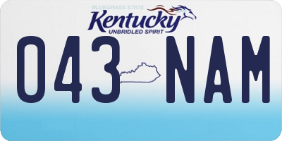 KY license plate 043NAM