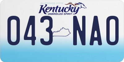 KY license plate 043NAO