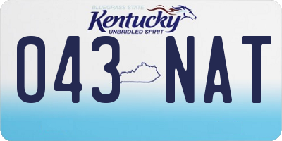 KY license plate 043NAT