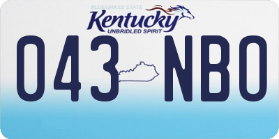 KY license plate 043NBO