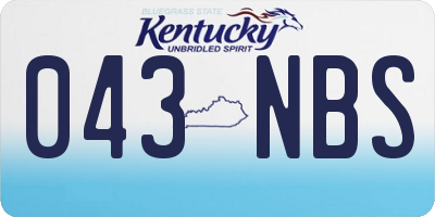 KY license plate 043NBS