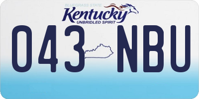 KY license plate 043NBU