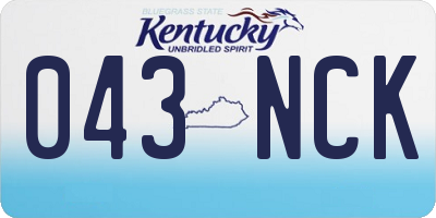KY license plate 043NCK