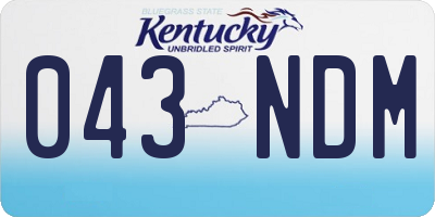KY license plate 043NDM