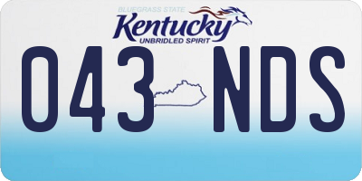 KY license plate 043NDS
