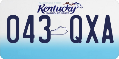 KY license plate 043QXA