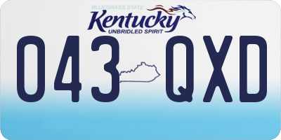 KY license plate 043QXD
