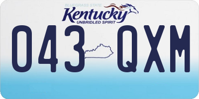 KY license plate 043QXM