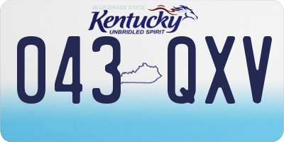KY license plate 043QXV