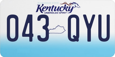 KY license plate 043QYU