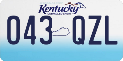 KY license plate 043QZL