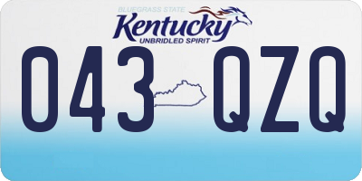 KY license plate 043QZQ