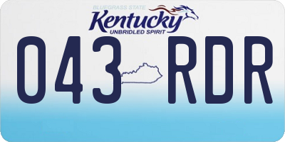 KY license plate 043RDR
