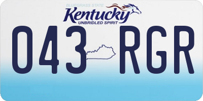 KY license plate 043RGR