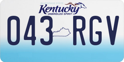 KY license plate 043RGV