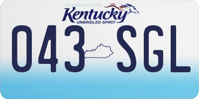 KY license plate 043SGL