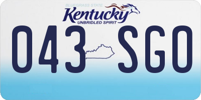 KY license plate 043SGO