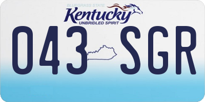 KY license plate 043SGR