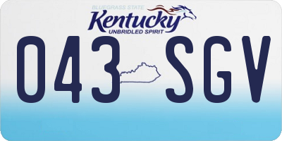 KY license plate 043SGV