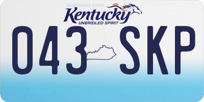 KY license plate 043SKP