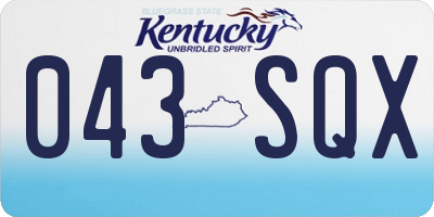 KY license plate 043SQX