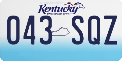 KY license plate 043SQZ