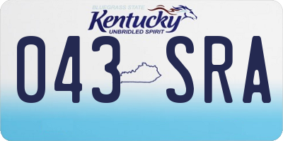 KY license plate 043SRA