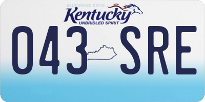 KY license plate 043SRE