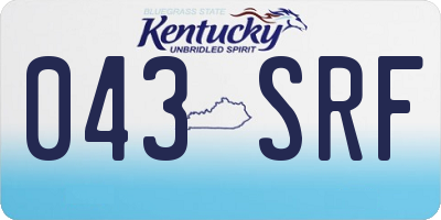 KY license plate 043SRF