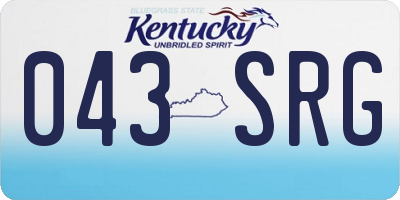 KY license plate 043SRG
