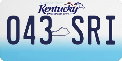 KY license plate 043SRI