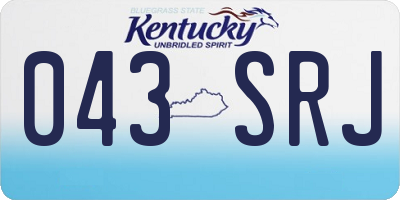 KY license plate 043SRJ