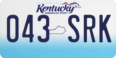 KY license plate 043SRK