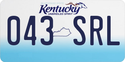 KY license plate 043SRL