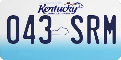 KY license plate 043SRM