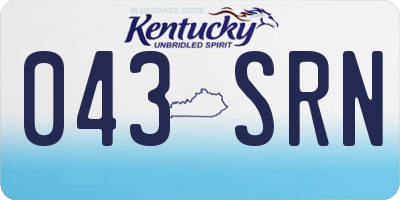 KY license plate 043SRN