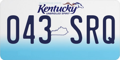 KY license plate 043SRQ