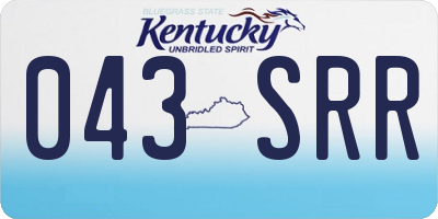 KY license plate 043SRR