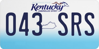 KY license plate 043SRS