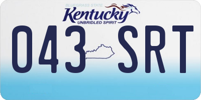 KY license plate 043SRT
